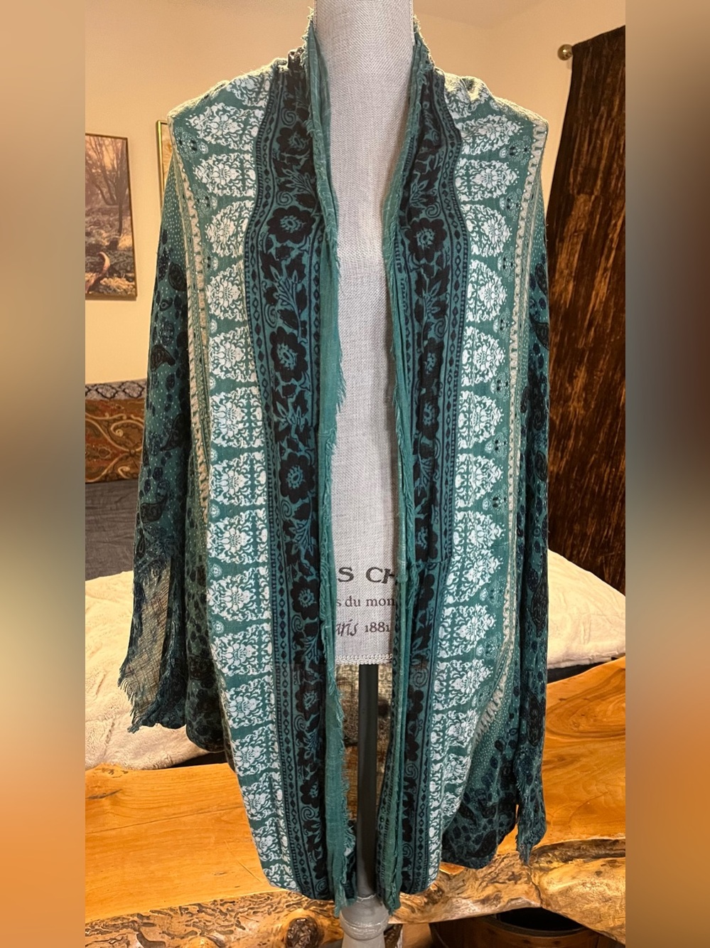 Rare American Eagle Cocoon Wrap Shrug Lt Cotton Mandela Print Whimsigoth Boho